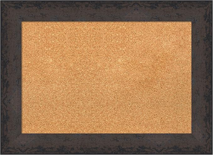 Amanti Art Natural Cork Board for Wall, 21x29 Vision Board with Black Wood Frame, Medium Corkboard Office Decor for Home Organization, Modern Corkboard Pinboard to Display Items for Home Organization
