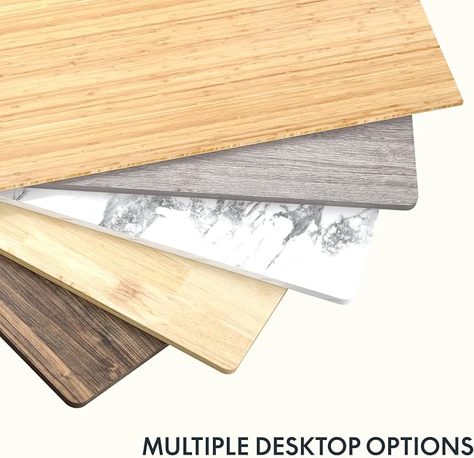 FLEXISPOT EN1 One-Piece Standing Desk 55 x 28 Inches Stand Up Desk Workstation Home Office Computer Height Adjustable Desk (White Frame + Marble Gray Top, 2 Packages)