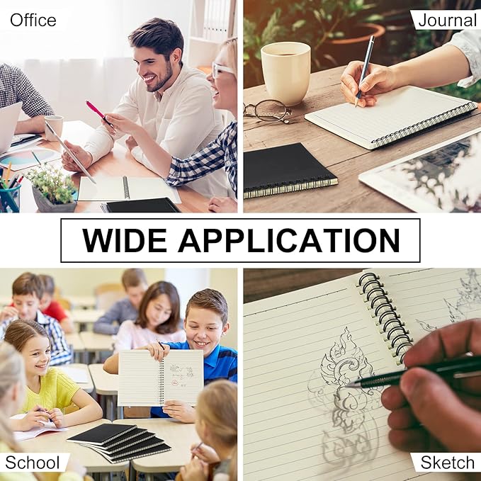 Yahenda 108 Pcs Spiral Notebook Bulk A5 Journal Lined 8.3'' x 5.5'' Writing Composition Paper Small Notepad Subject Notebook for Students Office Business Back to School Supplies (Black)