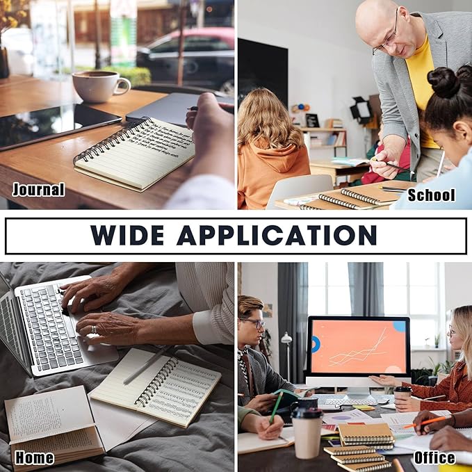 Jutom 18 Pcs Small Spiral Notebooks Memo Pads 3x5 Bulk Small Pocket Notebooks Mini Notepads with Lined Pages Mini Journals for Office Back to School Work Writing Supplies, 120 Pages (Kraft Color)