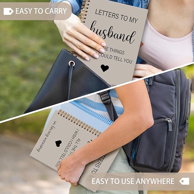 Memorial Gifts for Loss of Husband Grief Notebook Journal, Letters to My Husband in Heaven Journal, Sympathy Notebooks Gifts for Loss of Husband Women, In Loving Memory Sympathy Gifts,6x8.2In