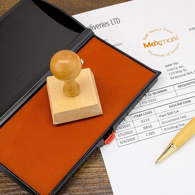 Large Premium Dry (No Ink) Stamp Pad - 3" by 6" - Quality Felt Pad - Case with Closing snap