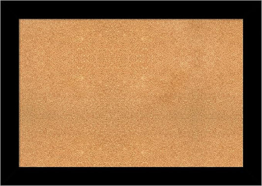Amanti Art Natural Cork Board for Wall, 29x41 Vision Board with Black Wood Frame, Large Corkboard Office Decor for Home Organization, Casual Corkboard Pinboard to display items for home organization