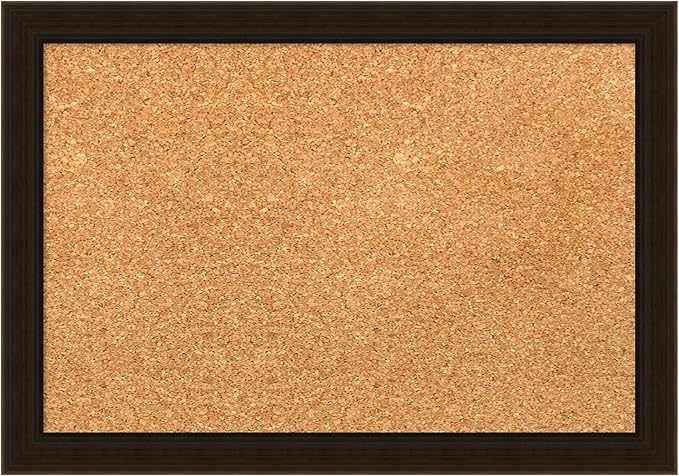 Amanti Art Natural Cork Board for Wall, 14x20 Vision Board with Brown Wood Frame, Small Corkboard Office Decor for Home Organization, Country Rustic Corkboard Pinboard to Display Items for Home