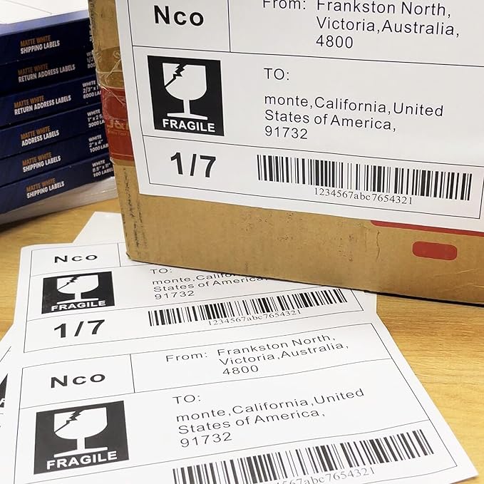 5.5" x 8.5", 100 Sheets, 200 Printable Half Sheet Labels, Blank Mailing Labels for Laser & Inkjet Printers, Letter Size