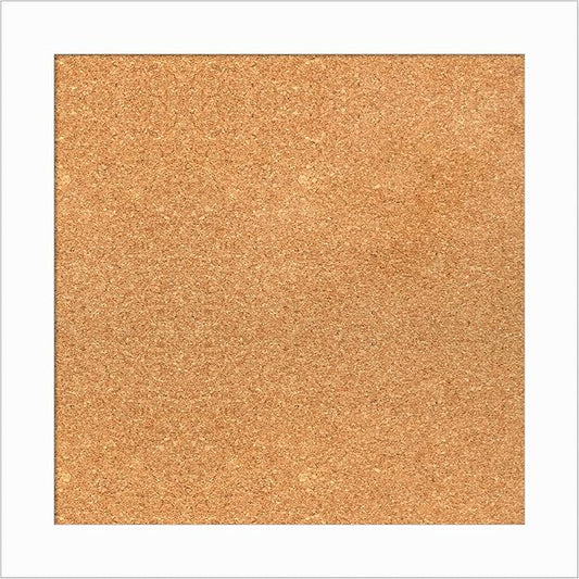 Amanti Art Natural Cork Board for Wall, 21x21 Vision Board with White Frame, Small Corkboard Office Decor for Home Organization, Casual Corkboard Pinboard to Display Items for Home Organization in