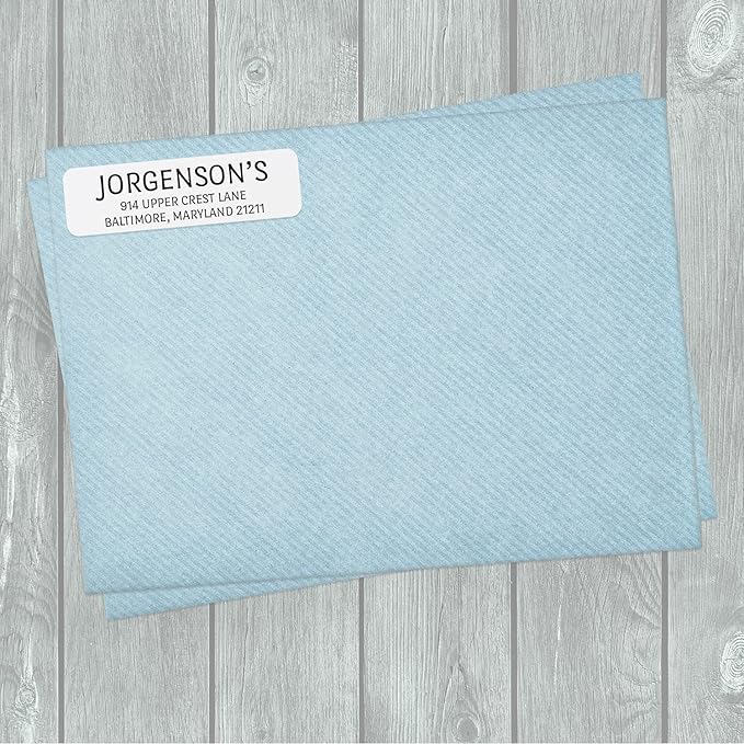 White with Black Print Modern Rolled Address Label/Roll of 500 Personalized Address Labels/Designer Return Address Stickers in Elegant Plastic Dispenser