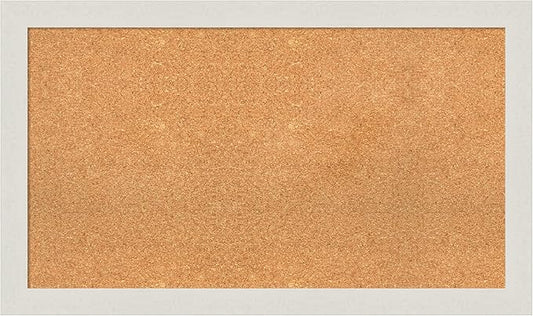 Amanti Art Natural Cork Board for Wall, 23x39 Vision Board with White Frame, Large Corkboard Office Decor for Home Organization, Country Rustic Corkboard Pinboard to Display Items for Home