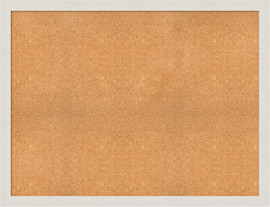 Amanti Art Natural Cork Board for Wall, 39x51 Vision Board with White Frame, Oversize Corkboard Office Decor for Home Organization, Country Rustic Corkboard Pinboard to Display Items for Home