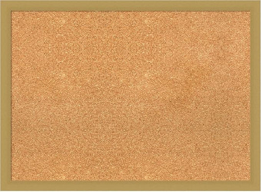 Amanti Art Natural Cork Board for Wall, 22x30 Vision Board with Gold Frame, Medium Corkboard Office Decor for Home Organization, Casual Corkboard Pinboard to display items for home organization