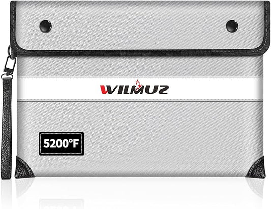 Fireproof Money Bag for Cash,Fireproof Document Bag 5200°F Heat Insulated,Safe Fireproof Storage Pouch with Zipper,8 Layers of Heat Insulated Materials,11 x 7.7 inch(Silvery)