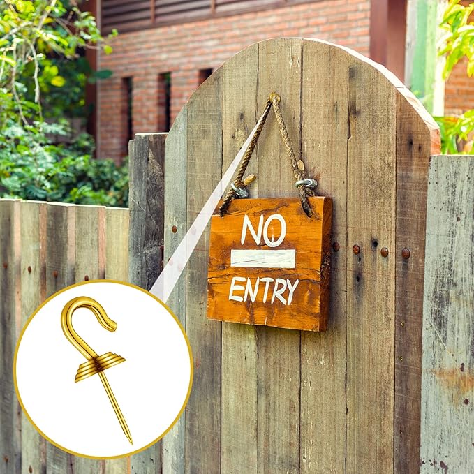 Hotop 30 Pieces Push Pin Wall Hooks Metal Thumb Tack Hangers Iron Alloy Nail Decorative Picture Hooks for 20 Lbs Home Office School Party Supply (Gold)