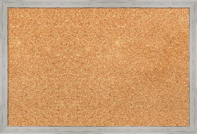 Amanti Art Natural Cork Board for Wall, 13x19 Vision Board with White Frame, Small Corkboard Office Decor for Home Organization, Cottage Corkboard Pinboard to Display Items for Home Organization in