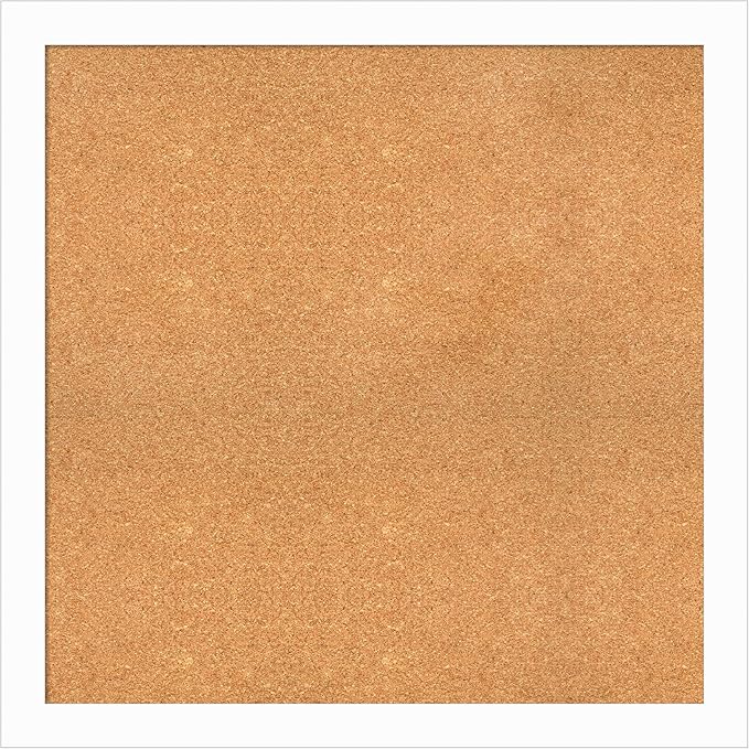 Amanti Art Natural Cork Board for Wall, 33x33 Vision Board with White Frame, Large Corkboard Office Decor for Home Organization, Casual Corkboard Pinboard to Display Items for Home Organization in