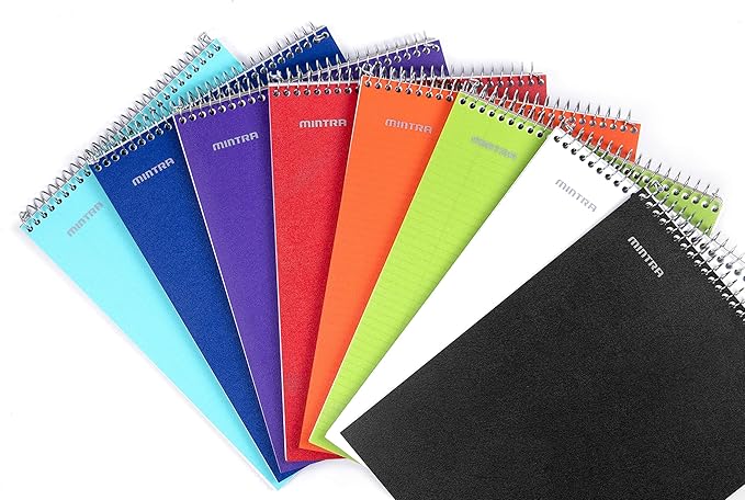 Mintra Office TOP BOUND Durable Spiral Notebooks (Green, College Ruled 3pk)