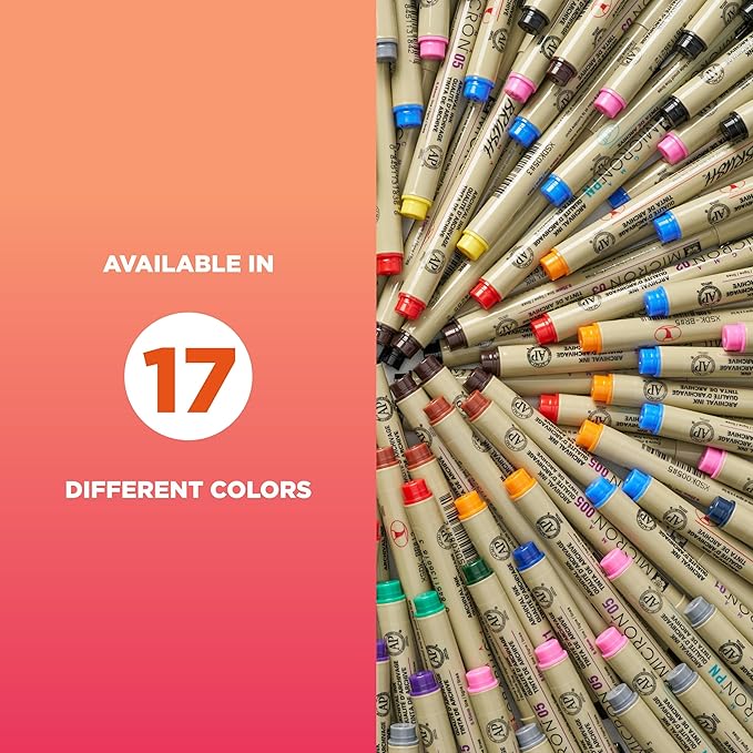 SAKURA Pigma Micron Fineliner Pens - Archival Black Ink Pens - Pens for Writing, Drawing, or Bullet Journaling - Assorted Point Sizes - 6 Pack