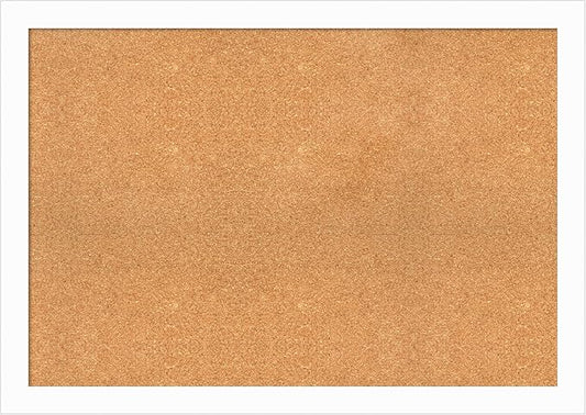 Amanti Art Natural Cork Board for Wall, 29x41 Vision Board with White Frame, Large Corkboard Office Decor for Home Organization, Casual Corkboard Pinboard to Display Items for Home Organization in