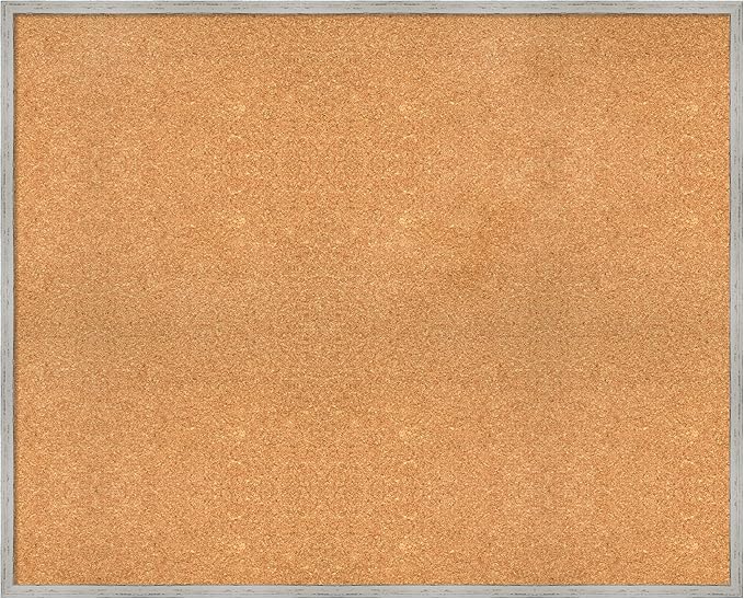 Amanti Art Natural Cork Board for Wall, 33x41 Vision Board with White Frame, X-Large Corkboard Office Decor for Home Organization, Cottage Corkboard Pinboard to Display Items for Home Organization in