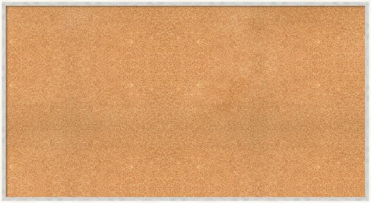Amanti Art Natural Cork Board for Wall, 29x53 Vision Board with White Frame, Oversize Corkboard Office Decor for Home Organization, Modern Corkboard Pinboard to Display Items for Home Organization in