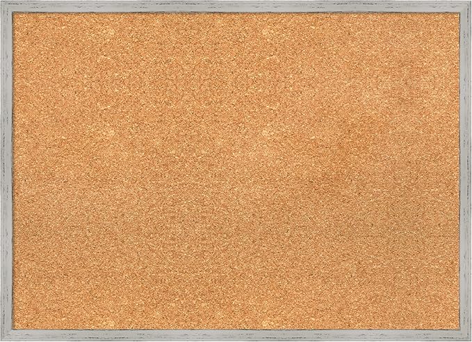 Amanti Art Natural Cork Board for Wall, 21x29 Vision Board with White Frame, Medium Corkboard Office Decor for Home Organization, Cottage Corkboard Pinboard to Display Items for Home Organization in