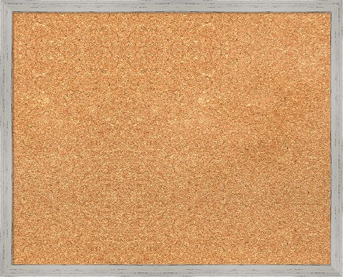 Amanti Art Natural Cork Board for Wall, 17x21 Vision Board with White Frame, Small Corkboard Office Decor for Home Organization, Cottage Corkboard Pinboard to Display Items for Home Organization in