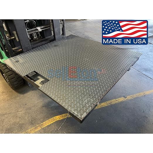 Industrial Floor Scale with Indicator, Accurate Digital 48" x 48" (4’x4’) Pallet Scales for Warehouse or Shipping Weighing NTEP Certified (Legal for Trade) (10,000 lbs x 2 lb)