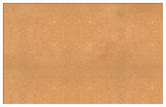 Amanti Art Natural Cork Board for Wall, 29x45 Vision Board with White Frame, Oversize Corkboard Office Decor for Home Organization, Modern Corkboard Pinboard to Display Items for Home Organization in