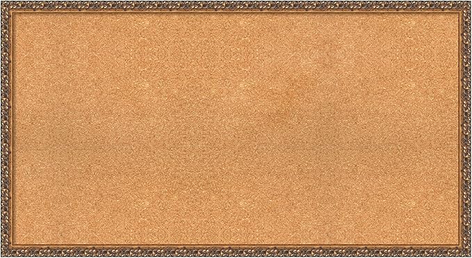 Amanti Art Natural Cork Board for Wall, 24x44 Vision Board with Bronze Frame, Oversize Corkboard Office Decor for Home Organization, Traditional Corkboard Pinboard to Display Items for Home