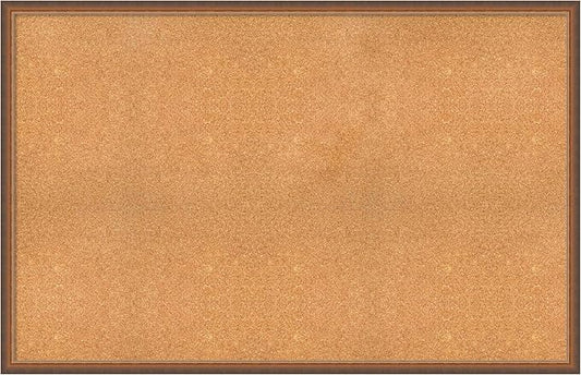 Amanti Art Natural Cork Board for Wall, 36x56 Vision Board with Bronze Frame, Oversize Corkboard Office Decor for Home Organization, Modern Corkboard Pinboard to Display Items for Home Organization
