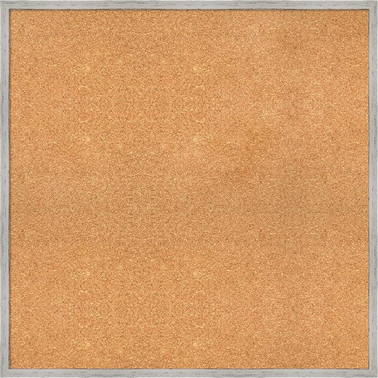 Amanti Art Natural Cork Board for Wall, 31x31 Vision Board with White Frame, Large Corkboard Office Decor for Home Organization, Cottage Corkboard Pinboard to Display Items for Home Organization in
