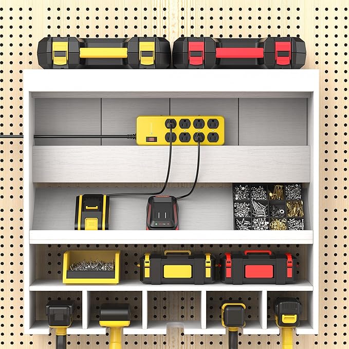 Heavy Duty Power Strip,Industrial Heavy Metal Case Surge Protector,8 AC Outlets,15Amp,2700 Joules,Protected' Indicator,14 Gauge Cord (Yellow, 6FT Length)