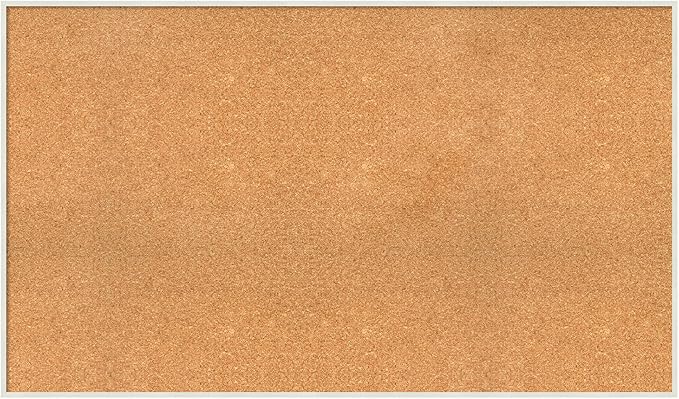 Amanti Art Natural Cork Board for Wall, 29x49 Vision Board with White Frame, Oversize Corkboard Office Decor for Home Organization, Modern Corkboard Pinboard to Display Items for Home Organization in