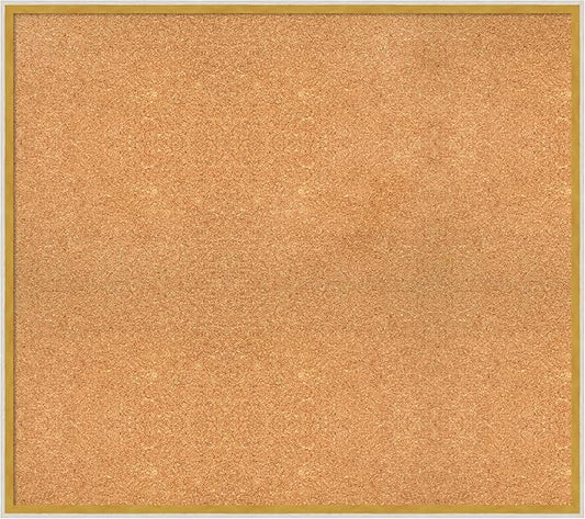 Amanti Art Natural Cork Board for Wall, 31x35 Vision Board with White Frame, Large Corkboard Office Decor for Home Organization, Modern Corkboard Pinboard to Display Items for Home Organization in