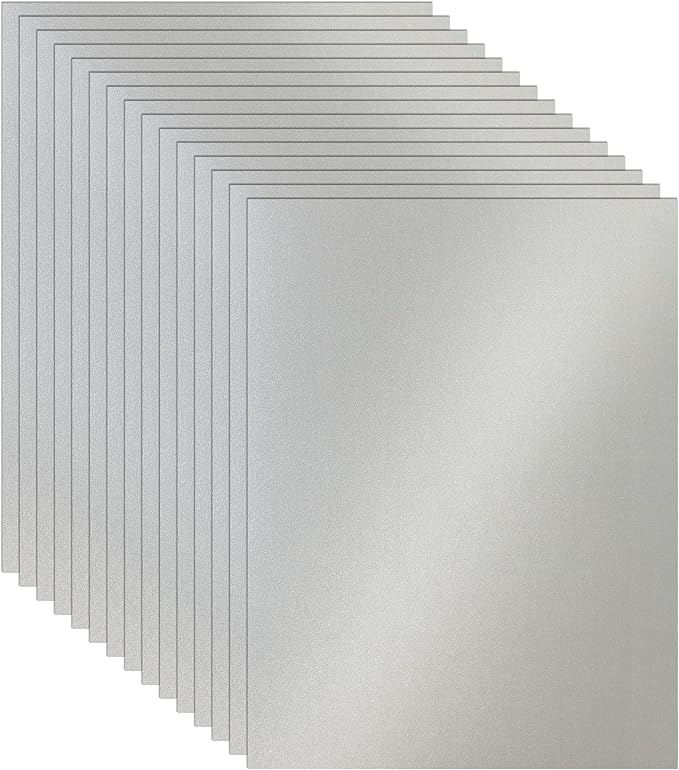 28 Sheets Silver Shimmer Cardstock 8.5 x 11 Craft Paper, 92lb Premium Glossy Grey Paper Card Stock for Wedding, Scrapbooking, Business Cards, Making Cards, Menus