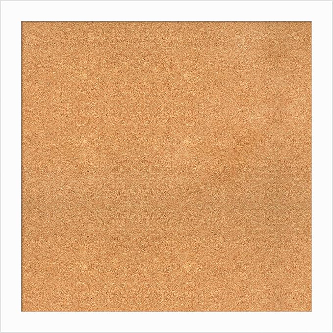 Amanti Art Natural Cork Board for Wall, 31x31 Vision Board with White Frame, Large Corkboard Office Decor for Home Organization, Casual Corkboard Pinboard to Display Items for Home Organization in