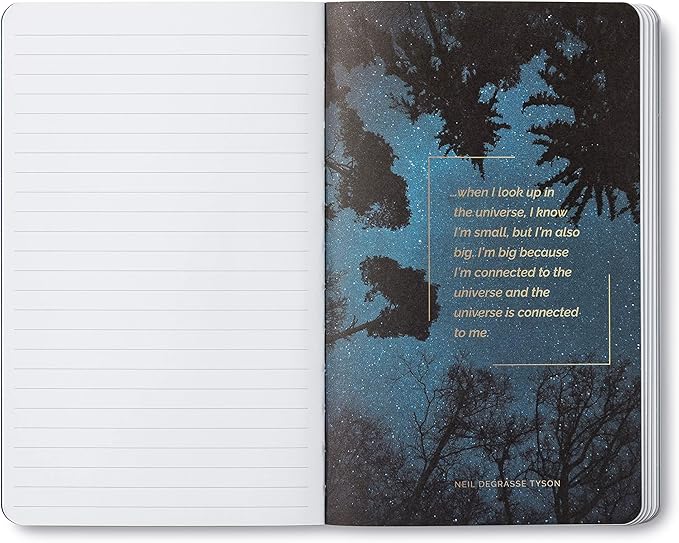 Compendium Softcover Journal - Look to the Stars – A Write Now Journal with 128 Lined Pages, 5”W x 8”H