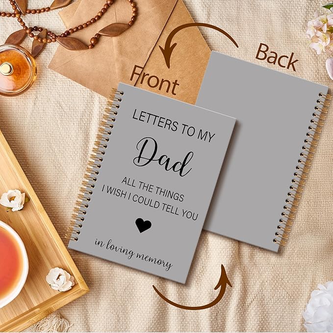 Memorial Gifts for Loss of Dad Grief Notebook Journal, Letters to My Dad in Heaven Journal, Sympathy Notebooks Gifts for Loss of Dad Father, In Loving Memory Sympathy Gifts, 6x8.2In
