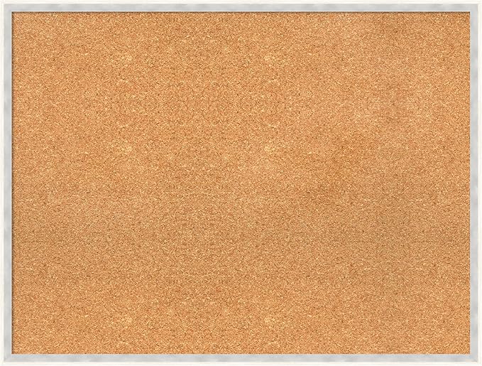 Amanti Art Natural Cork Board for Wall, 25x33 Vision Board with White Frame, Large Corkboard Office Decor for Home Organization, Modern Corkboard Pinboard to Display Items for Home Organization in