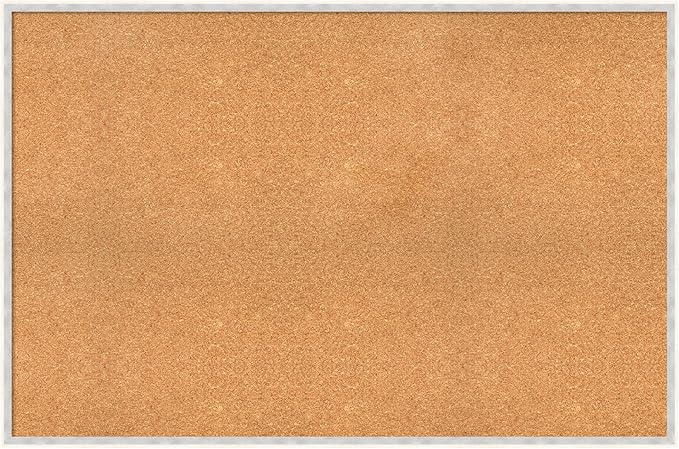 Amanti Art Natural Cork Board for Wall, 31x47 Vision Board with White Frame, Oversize Corkboard Office Decor for Home Organization, Modern Corkboard Pinboard to Display Items for Home Organization in