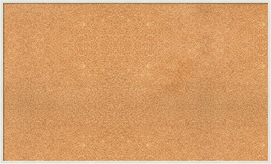 Amanti Art Natural Cork Board for Wall, 25x41 Vision Board with White Frame, Large Corkboard Office Decor for Home Organization, Modern Corkboard Pinboard to Display Items for Home Organization in