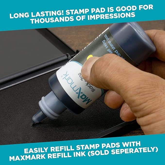 MaxMark Large Premium Brown Ink Stamp Pad - 3.5" x 6.25" - Quality Felt Pad