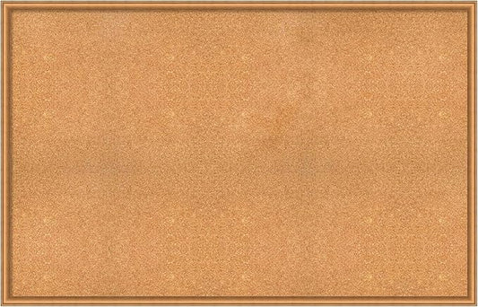 Amanti Art Natural Cork Board for Wall, 36x56 Vision Board with Bronze Frame, Oversize Corkboard Office Decor for Home Organization, Casual Corkboard Pinboard to Display Items for Home Organization
