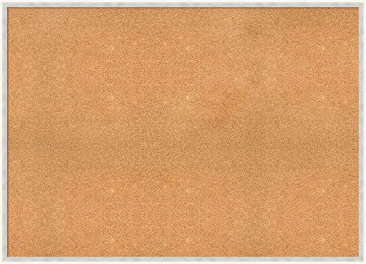Amanti Art Natural Cork Board for Wall, 31x43 Vision Board with White Frame, Oversize Corkboard Office Decor for Home Organization, Modern Corkboard Pinboard to Display Items for Home Organization in