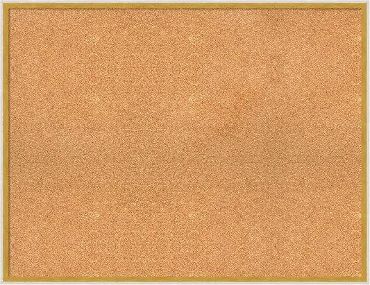 Amanti Art Natural Cork Board for Wall, 27x35 Vision Board with White Frame, Large Corkboard Office Decor for Home Organization, Modern Corkboard Pinboard to Display Items for Home Organization in