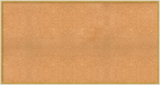 Amanti Art Natural Cork Board for Wall, 27x51 Vision Board with White Frame, Oversize Corkboard Office Decor for Home Organization, Modern Corkboard Pinboard to Display Items for Home Organization in