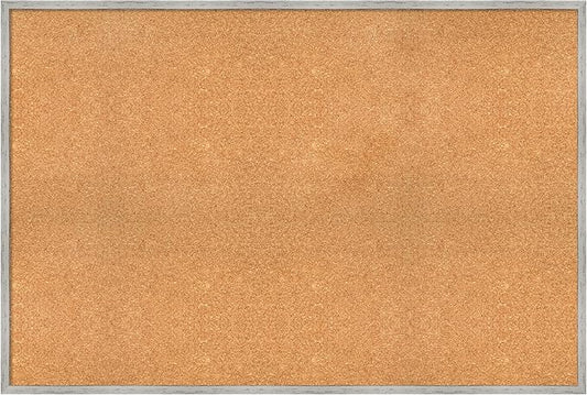 Amanti Art Natural Cork Board for Wall, 33x49 Vision Board with White Frame, Oversize Corkboard Office Decor for Home Organization, Cottage Corkboard Pinboard to Display Items for Home Organization