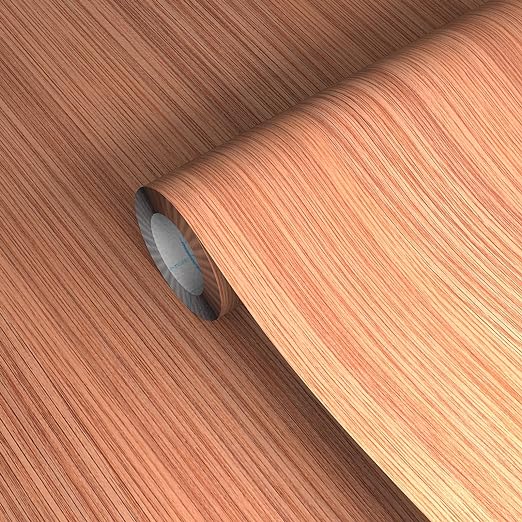GSCIT Club Red Oak Wallpaper, 23.6 inch X 15ft Self Adhesive Wood Tape Grain Repair Patch for Tables, Chairs, Baseboards, Doors, Windows, Floors.