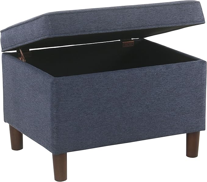 Home Decor | Dinah Collection Modern Storage Ottoman | Ottoman with Storage for Living Room & Bedroom (Navy)