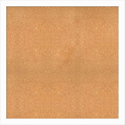 Amanti Art Natural Cork Board for Wall, 39x39 Vision Board with White Frame, Oversize Corkboard Office Decor for Home Organization, Casual Corkboard Pinboard to Display Items for Home Organization in