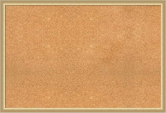 Amanti Art Natural Cork Board for Wall, 26x38 Vision Board with Gold Frame, Large Corkboard Office Decor for Home Organization, Casual Corkboard Pinboard to display items for home organization